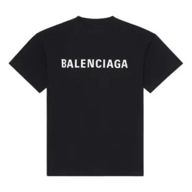 Balenciaga Uomo FW21 con stampa logo, stile retrò, maniche corte, nero 612966TIVG51070 Balenciaga Uomo FW21 con stampa logo, stile retrò, maniche corte, nero 612966TIVG51070