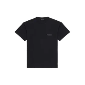 Balenciaga Uomo FW21 con stampa logo, stile retrò, maniche corte, nero 612966TIVG51070 Balenciaga Uomo FW21 con stampa logo, stile retrò, maniche corte, nero 612966TIVG51070