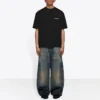 Balenciaga Uomo FW21 con stampa logo, stile retrò, maniche corte, nero 612966TIVG51070