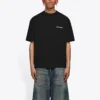 Balenciaga Uomo FW21 con stampa logo, stile retrò, maniche corte, nero 612966TIVG51070