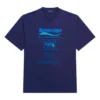 Balenciaga Uomo FW21 Lavaggio a secco Stampa alfabetica Maglia retrò a maniche corte Blu navy 651795TKVF83866