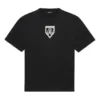 Balenciaga Uomo SS21 con stampa a motivi, giacca a maniche corte e collo rotondo, nera 651795TKV771070
