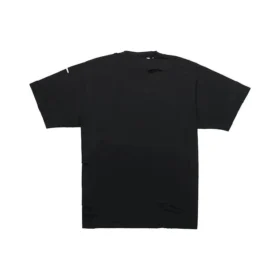 Balenciaga Uomo SS21 con stampa alfabetica, maniche corte, collo rotondo e fori, nero 651795TKVB81070 Balenciaga Uomo SS21 con stampa alfabetica, maniche corte, collo rotondo e fori, nero 651795TKVB81070