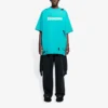 Balenciaga Uomo SS21 con stampa alfabetica, maniche corte, collo rotondo e fori, verde 651795TKVB84661