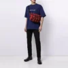Balenciaga Uomo SS21 Maglietta a maniche corte blu con stampa logo alfabetica 612966TIV545400