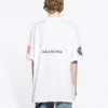 Balenciaga x NASA Crossover FW21 da uomo, maglietta ampia a maniche corte con collo rotondo, bianca 651795TKVD79040