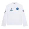 Balenciaga x NASA Crossover Space Printing da uomo, maglietta a maniche lunghe con collo rotondo, bianca 662496TKVD79040