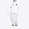 Balenciaga x NASA Crossover Space Printing da uomo, maglietta a maniche lunghe con collo rotondo, bianca 662496TKVD79040
