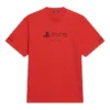 Balenciaga x PlayStation Crossover FW21 PS5 con stampa geometrica alfabetica, maniche corte, unisex, rosso 651795TKVF36552
