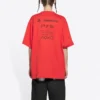 Balenciaga x PlayStation Crossover FW21 PS5 con stampa geometrica alfabetica, maniche corte, unisex, rosso 651795TKVF36552