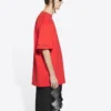 Balenciaga x PlayStation Crossover FW21 PS5 con stampa geometrica alfabetica, maniche corte, unisex, rosso 651795TKVF36552