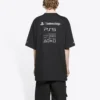 Balenciaga x PlayStation: maglietta unisex a maniche corte con stampa geometrica alfabetica per PS5, nera 651795TKVF31070