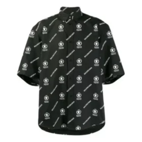 Balenciaga x WFP Camicia a maniche corte con retro squadrato “Black White” 602026TIL251070