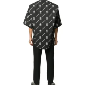 Balenciaga x WFP Camicia a maniche corte con retro squadrato “Black White” 602026TIL251070