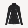 Body tecnico da donna a maniche lunghe in nero Body tecnico da donna a maniche lunghe in nero