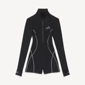 Body tecnico da donna a maniche lunghe in nero