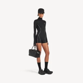 Body tecnico da donna a maniche lunghe in nero