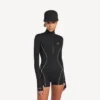 Body tecnico da donna a maniche lunghe in nero Body tecnico da donna a maniche lunghe in nero