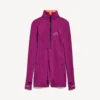 Body tecnico da donna a maniche lunghe in viola/arancione