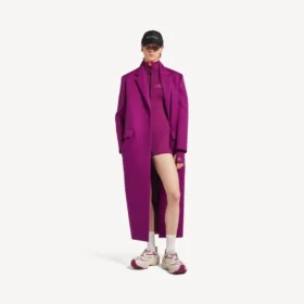 Body tecnico da donna a maniche lunghe in viola/arancione