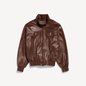Bomber da uomo con collo alto in castor