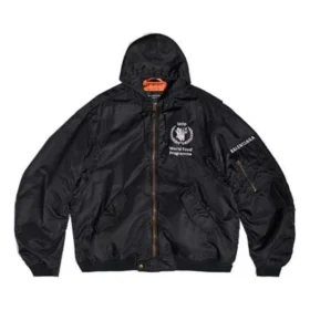 Bomber leggero con cappuccio Balenciaga x WFP “Black” 752178TLO251000