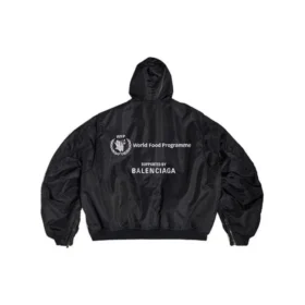 Bomber leggero con cappuccio Balenciaga x WFP “Black” 752178TLO251000