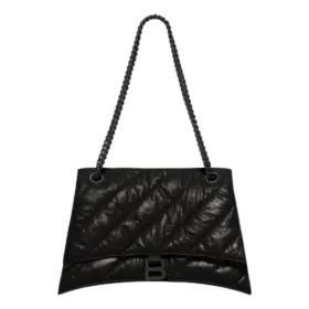 Borsa a catena media Crush trapuntata “Black” 716393210IY1000