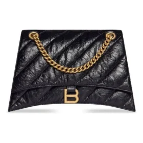 Borsa a catena media Crush trapuntata “Nera” 716393210J11000