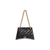 Borsa a catena media Crush trapuntata “Nera” 716393210J11000
