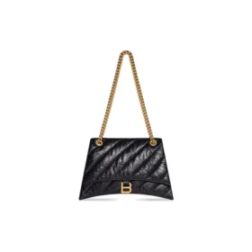 Borsa a catena media Crush trapuntata “Nera” 716393210J11000