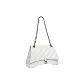 Borsa a catena media Crush trapuntata “Optic White” 716393210J09001