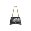 Borsa a catena media in coccodrillo Crush “Black” 716393210IX1000