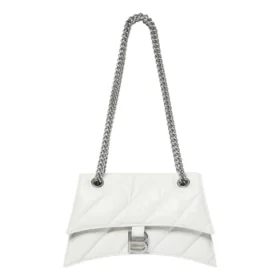 Borsa a catena piccola Crush trapuntata “Optic White” 716351210J09001