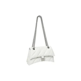 Borsa a catena piccola Crush trapuntata “Optic White” 716351210J09001