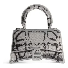 Borsa a mano Hourglass Xs con ricamo a catena “Silver” 7204712AARN8110