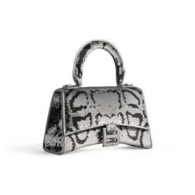 Borsa a mano Hourglass Xs con ricamo a catena “Silver” 7204712AARN8110