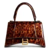 Borsa a mano piccola Hourglass con stampa tartaruga “Brown” 5935462AAZK2126