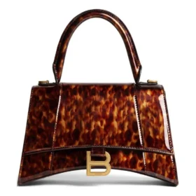 Borsa a mano piccola Hourglass con stampa tartaruga “Brown” 5935462AAZK2126