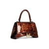 Borsa a mano piccola Hourglass con stampa tartaruga “Brown” 5935462AAZK2126