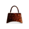 Borsa a mano piccola Hourglass con stampa tartaruga “Brown” 5935462AAZK2126