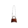 Borsa a mano piccola Hourglass con stampa tartaruga “Brown” 5935462AAZK2126