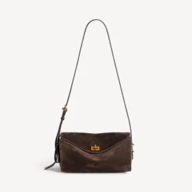 Borsa a tracolla da donna Le 7, modello medio, color moka