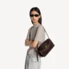 Borsa a tracolla da donna Le 7, modello medio, color moka