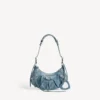 Borsa a tracolla da donna Le Cagole piccola con strass blu