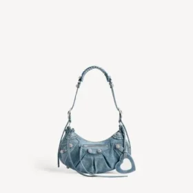 Borsa a tracolla da donna Le Cagole piccola con strass blu