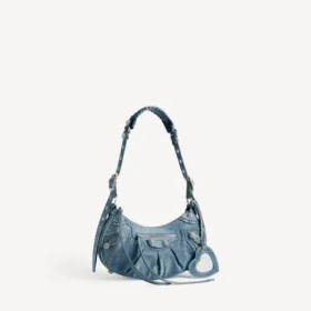 Borsa a tracolla da donna Le Cagole piccola con strass blu