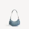 Borsa a tracolla da donna Le Cagole piccola con strass blu