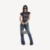 Borsa a tracolla da donna Le Cagole XS in argento