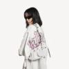 Borsa a tracolla da donna Le Cagole XS in bianco